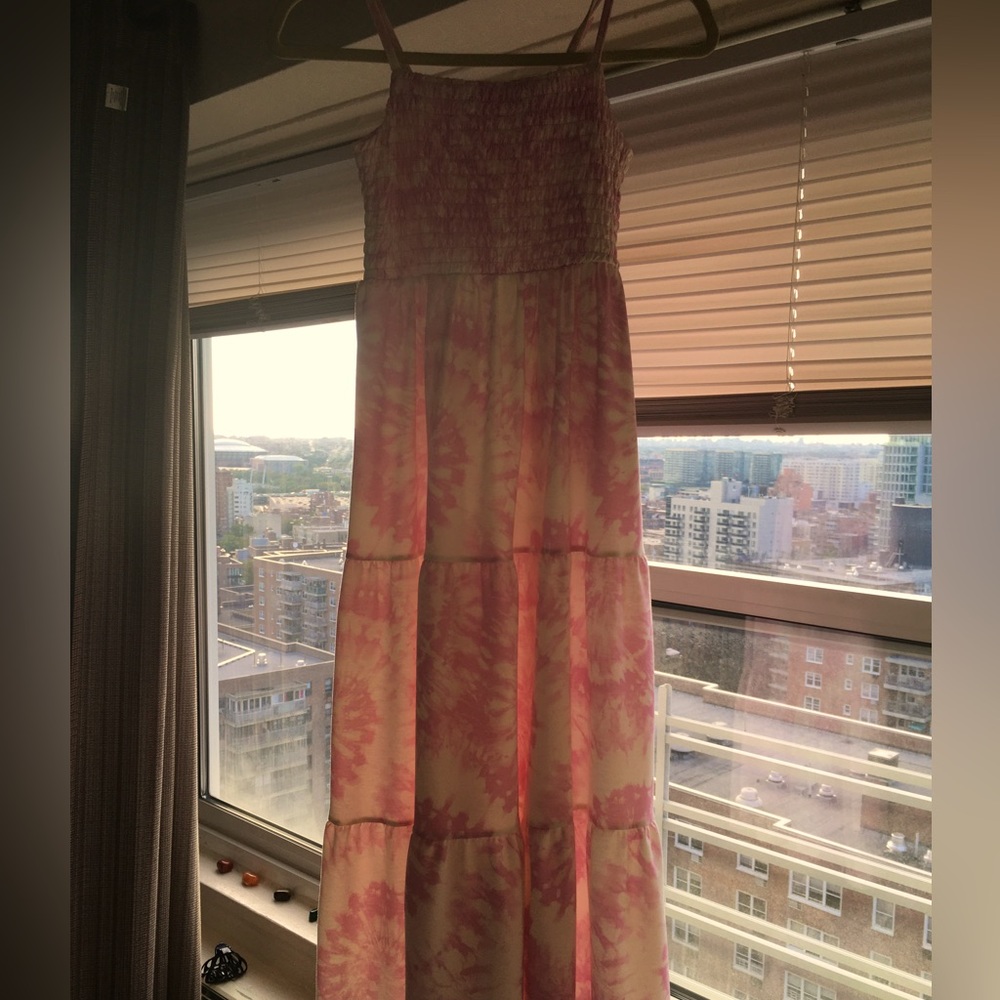 Tye dye pink and white dress